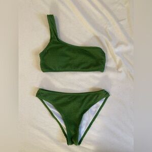 Green One-Shoulder Bikini Set